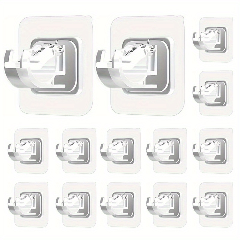 Soporte de barra adhesiva de 10 piezas sin taladro soporte de blanco  Sunnimix Soporte de barra de cortina