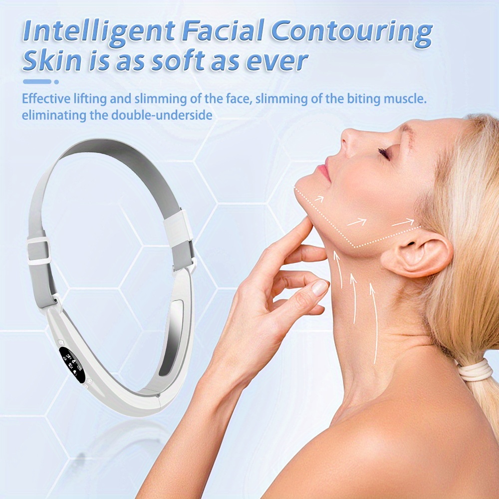 double chin reducer machine electric face lift device v face shaping massager intelligent lifting firming facial massager with usb charger 3 modes face slimming instrument details 1