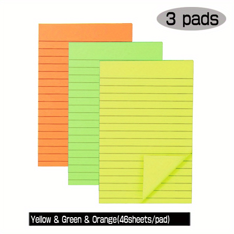 5/10 Pads Pastel Sticky Notes Lined Sticky Pads Lined Sticky - Temu