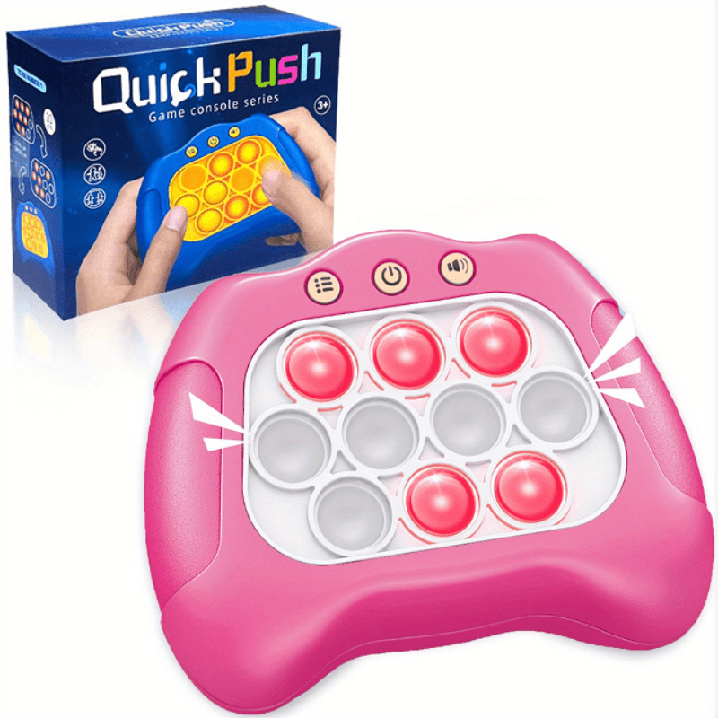 Push Puzzle Game Machine Pop Fidget Light-Up Squeeze Poppet Sensory Toy  Educational Push Pop Bubble Toy Stress Relief Party Favors Puzzle Game for