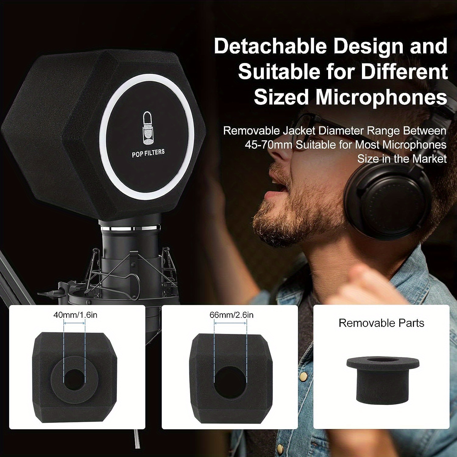 VocalBeat - Paravientos de espuma para AT2020, el filtro perfecto para tu  micrófono de Audio Technica, hecho de material de esponja de calidad que  filtra ruidos de grabación no deseados : 