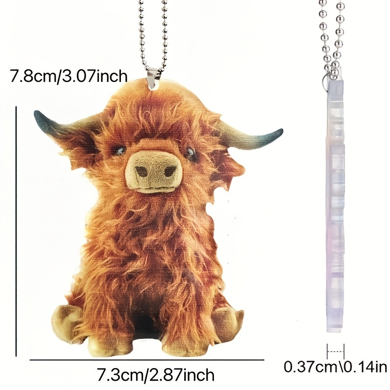 2d Acrylic New Lovely Highland Cow Backpack Gift Pendant, Festive Pendant  Exquisite Bag Pendant Keychain Decoration Car Rearview Mirror Pendant -  Temu Bahrain