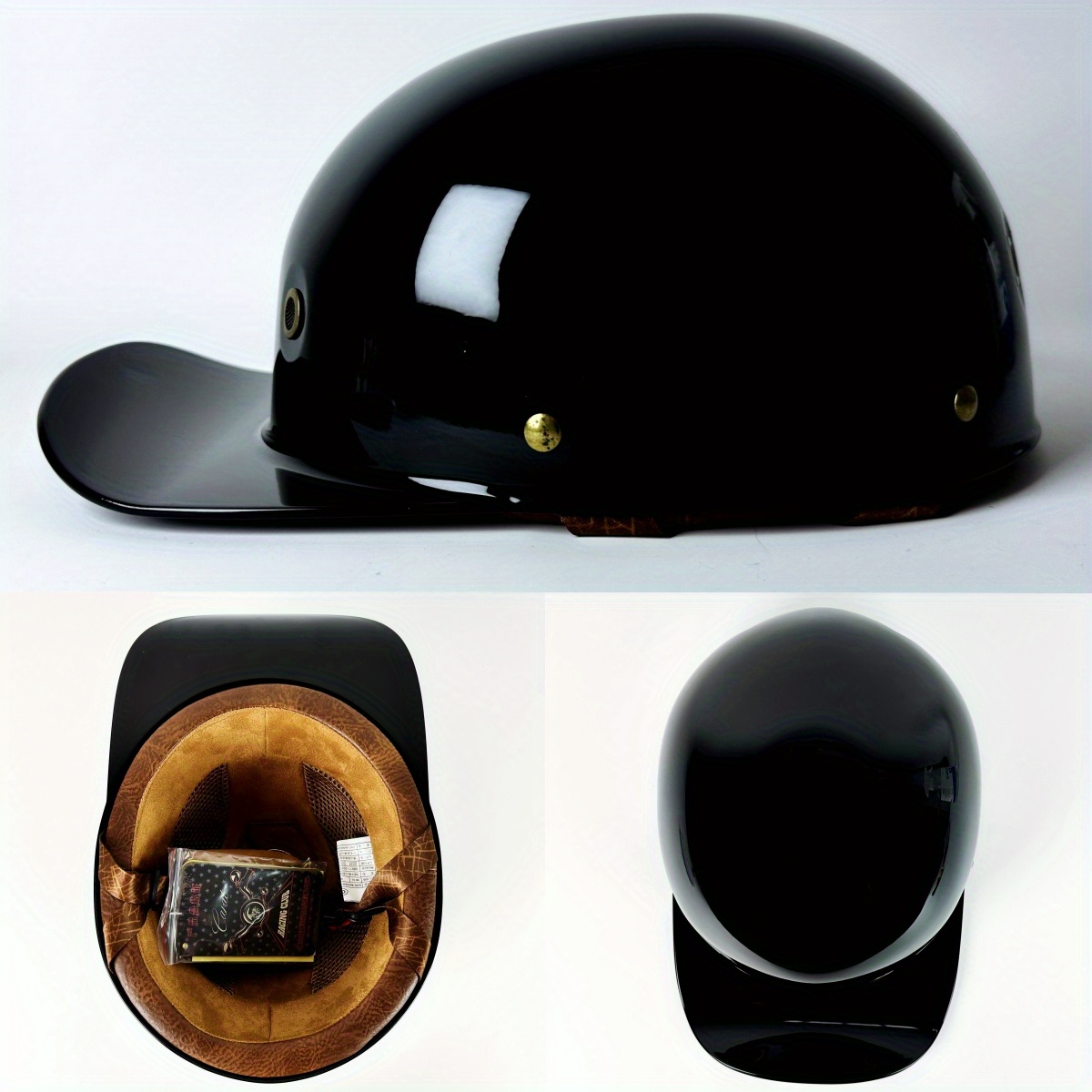Open Face Motorcycle Helmets Open Face Biker Skull Cap Helmets Retro  Baseball Cap Half-helmets For Motorbike Cruiser Chopper