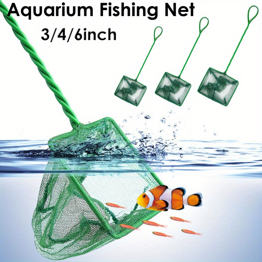 BouPower IN stock Aquarium Square Fishing Net With Suction Cup Extendable  21-46cm Long Handle Fishing Gear For Catching Fish Shrimp