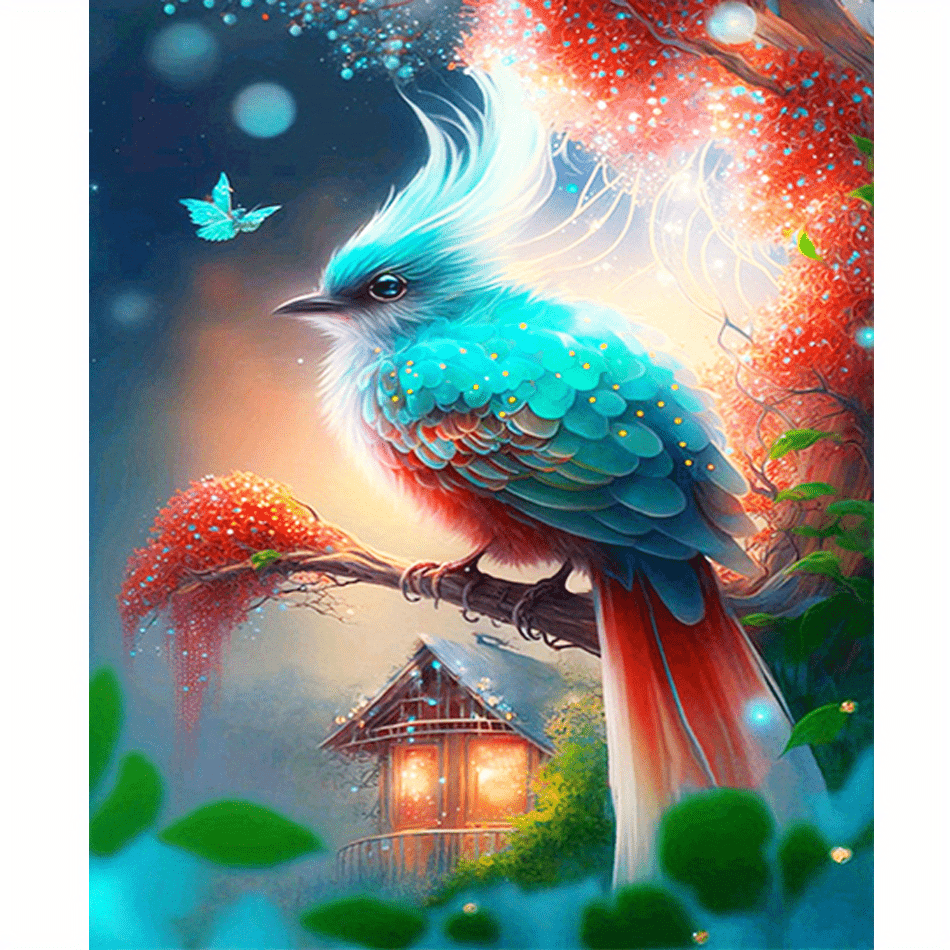 Bird Painting Numbers Adults Kits Colorful Animals Drawing - Temu