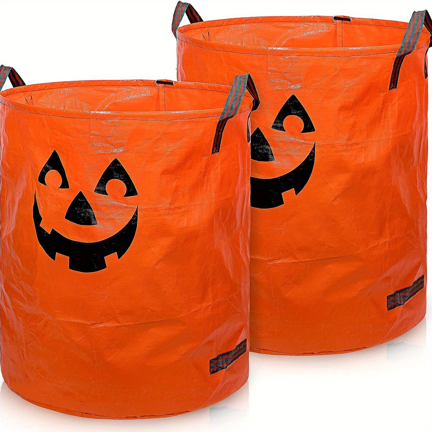 N/C 8PCS Pumpkin Leaf Bags Halloween Leaf Bags Pumpkin Trash Bags