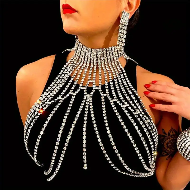 Layered Jewelry Shoulder Body Chain Belt Pearl Beaded Tassel