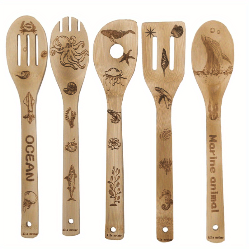 Set of Bamboo Kitchen Spoons | Free The Ocean