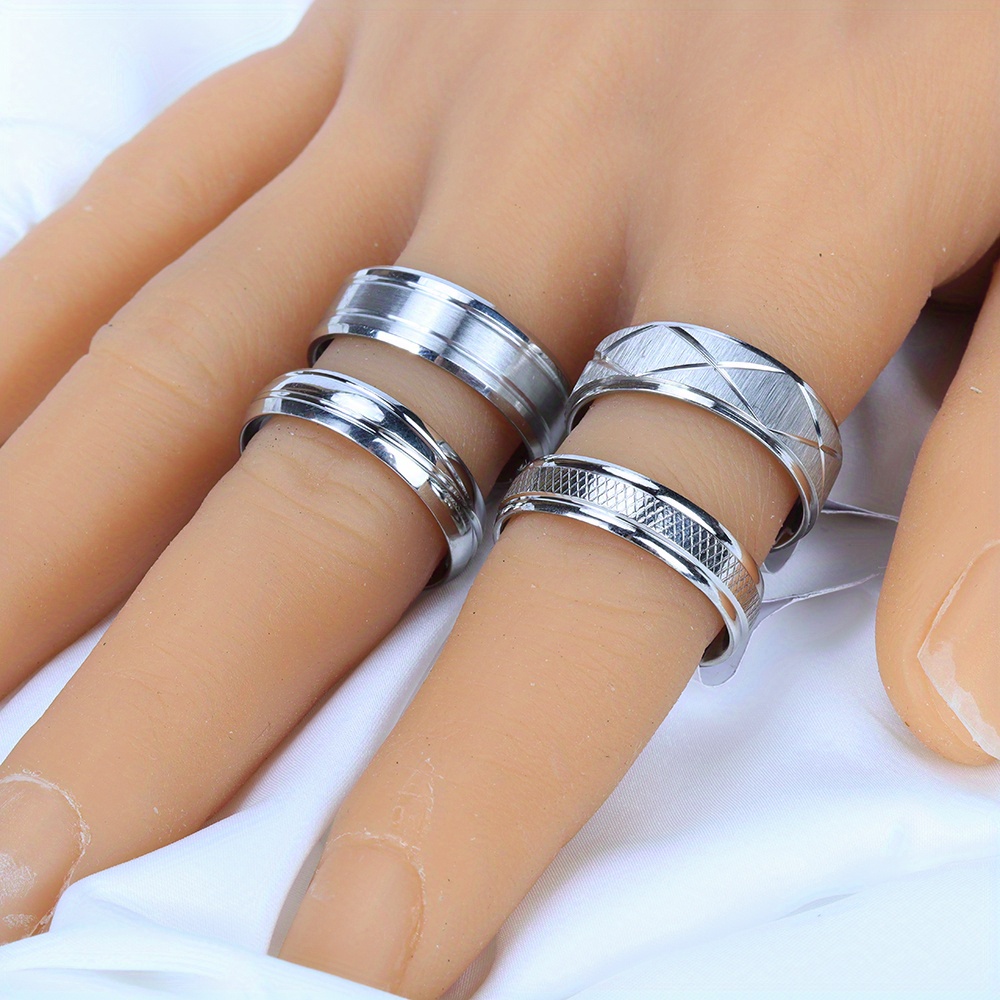 new waterproof and sweat proof high quality two color stainless steel ring details 4