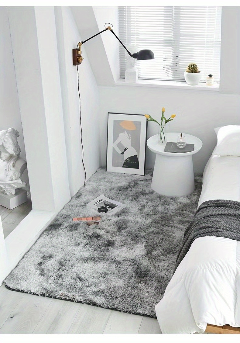 Round Tie dye Long Pile Carpet Fashionable Simple Mat Non Temu United