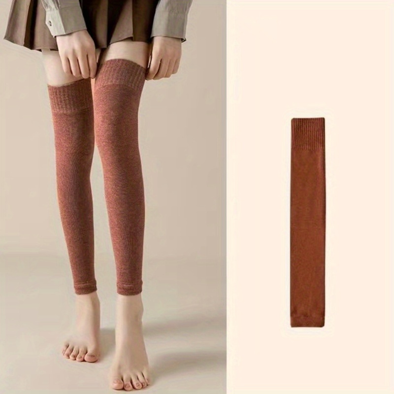 Solid Color Leg Warmer Women Knee Warm Knit Leg Protector - Temu