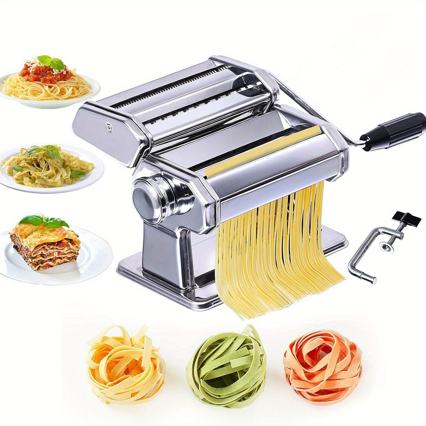 1pc, Noodle Making Machine, Stainless Steel Press Machine, Pasta Maker  Machine, For Spaghetti, Fettuccini, Lasagna And More, Kitchen Gadgets,  Kitchen
