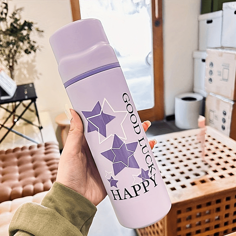 Stainless Steel Water Bottle Rabbit Cap Sport Water Bottle Student Girl  Insulated Vucuum Mug with Rope 350ml