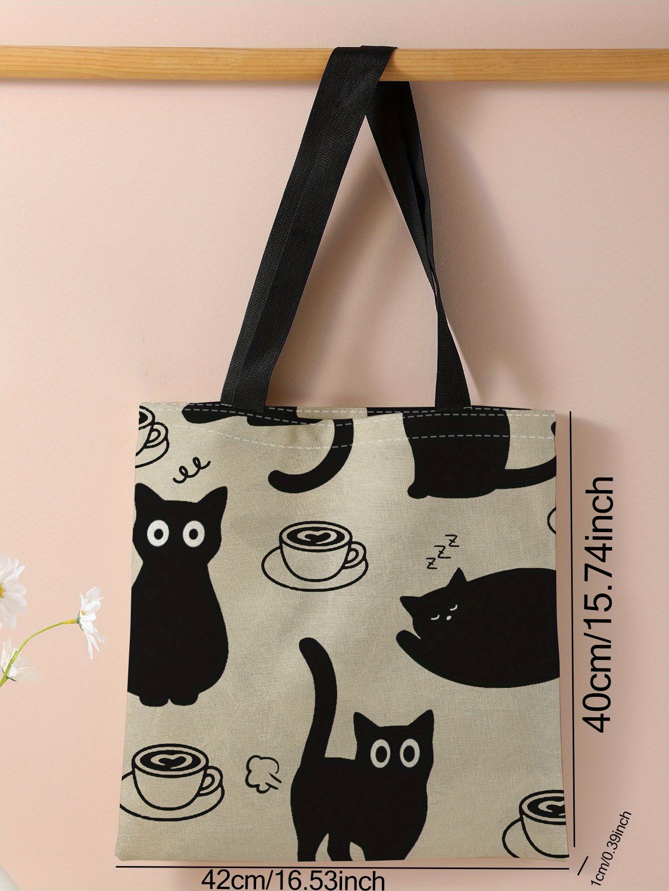 Kawaii Cute Cartoon Print Tote Bag Large Capacity Canvas - Temu