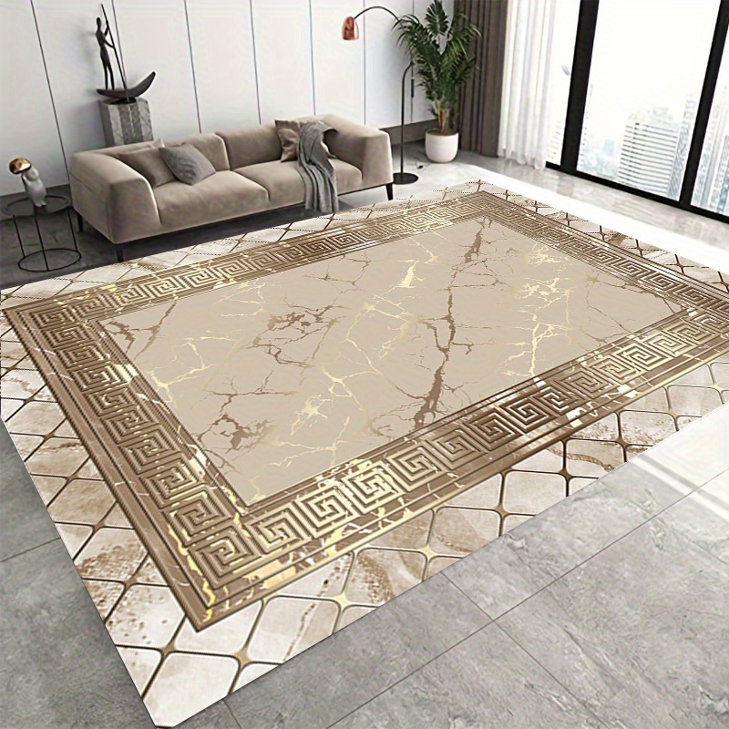 Modern Living Room Washable Area Rug Waterproof Stain - Temu