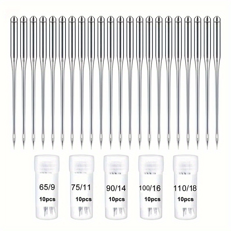 50pcs Sewing Machine Needles Universal Regular Point Needles For Singer  Brother, Assorted Sizes HAX1 65/9, 75/11, 90/14, 100/16, 110/18