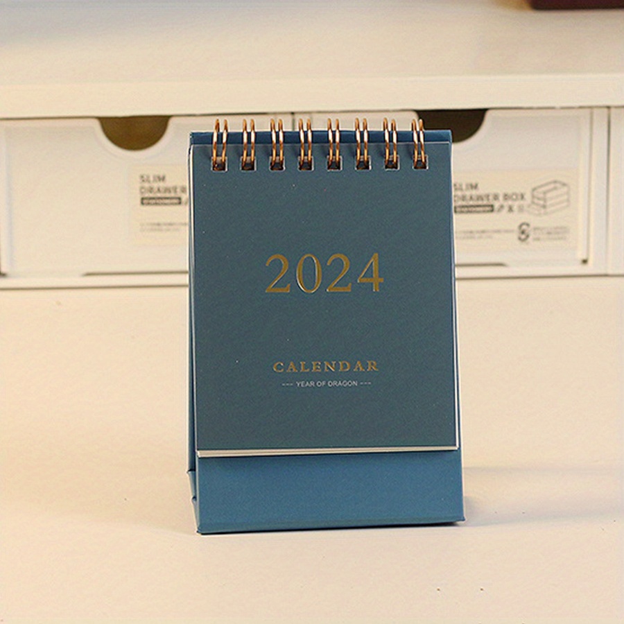 2024 Mini Calendrier De Bureau Calendrier Simple Couleur - Temu France