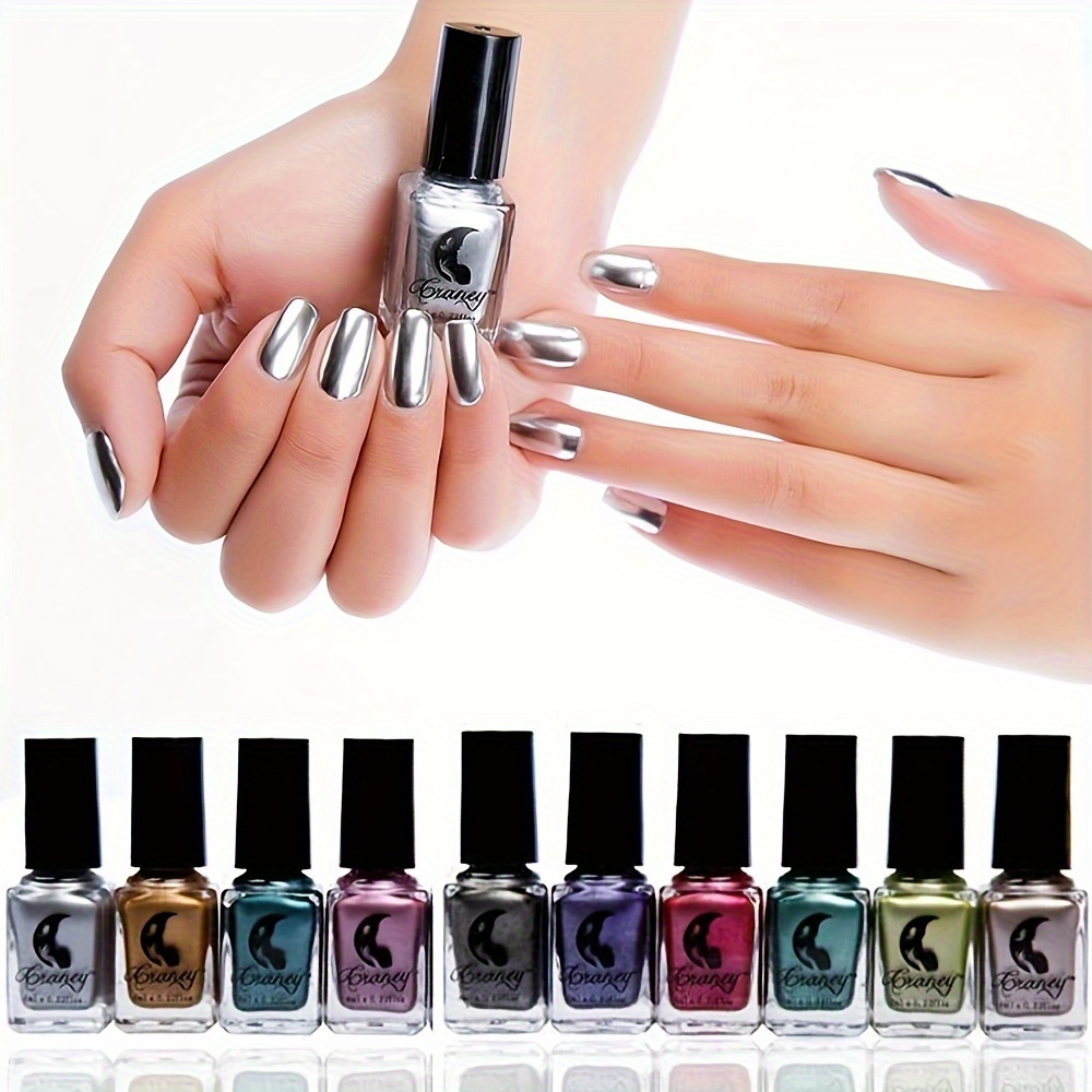 12 Colors Mirror Effect Nail Polish No Baking Quick Drying - Temu