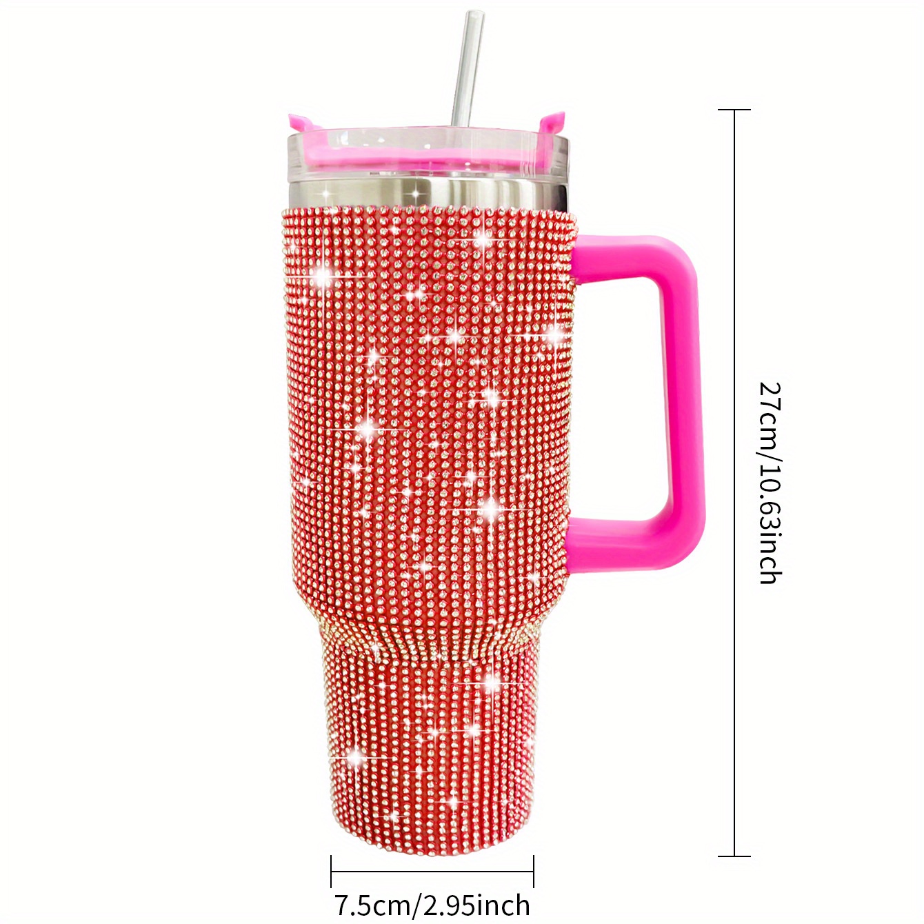 40 Oz Tumbler With Handle Studded Tumbler With Lid and Straw