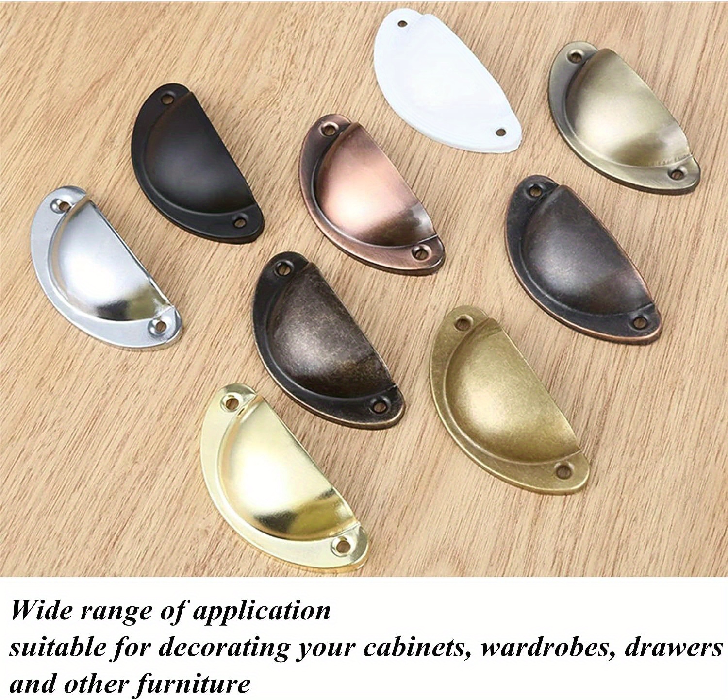 8 PCs Vintage Seashell Shaped Pulls - Cup Pulls - Drawer Handles Pulls with  Distressed Antique Brass Finish - Length 3.1-in (8 CM) Height 1.3-in (3.4