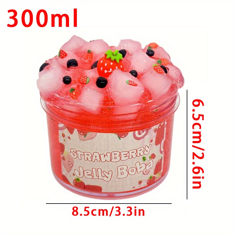 Pink Peach Clear Slime Jelly Cubes, Cute Slime Add-ins Charms, Glimmer  Slime Crunchy Crystal Slime Boba Water Slime, Super Soft Sludge Toy Kids  Party