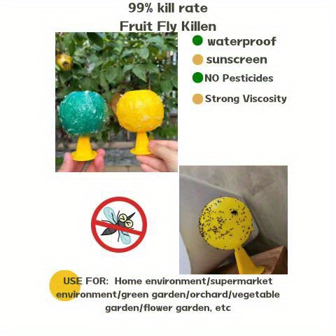 Hanging Fly Trap Glue Ball Insect Fruit Fly BugKiller For Bee Wasp Sticky  Fly Catcher Orchard Garden Pest Control Supplies