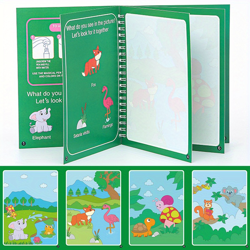 Reusable Watercolor Magic Book: An Early Education Toy To - Temu