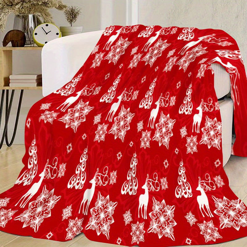 1pc christmas holiday throw blanket red Temu