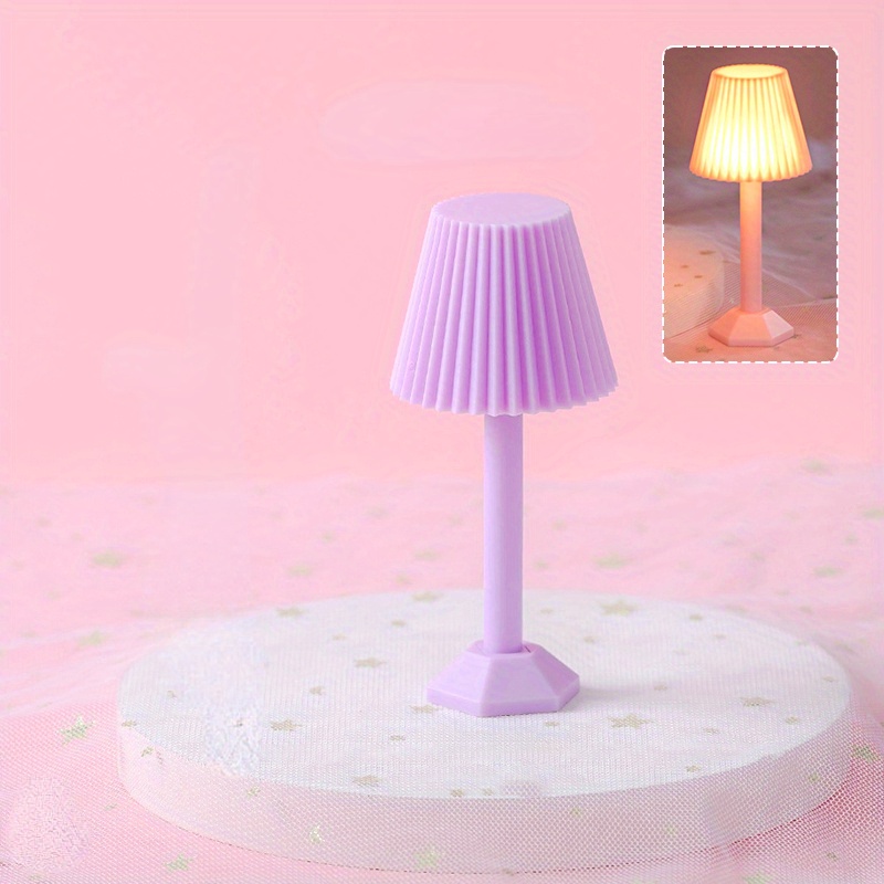 Mini lampe de bureau à LED 1:12 pour maison de poupée, lampe de lecture à  ombre colorée, jouet de décoration de poupée - AliExpress