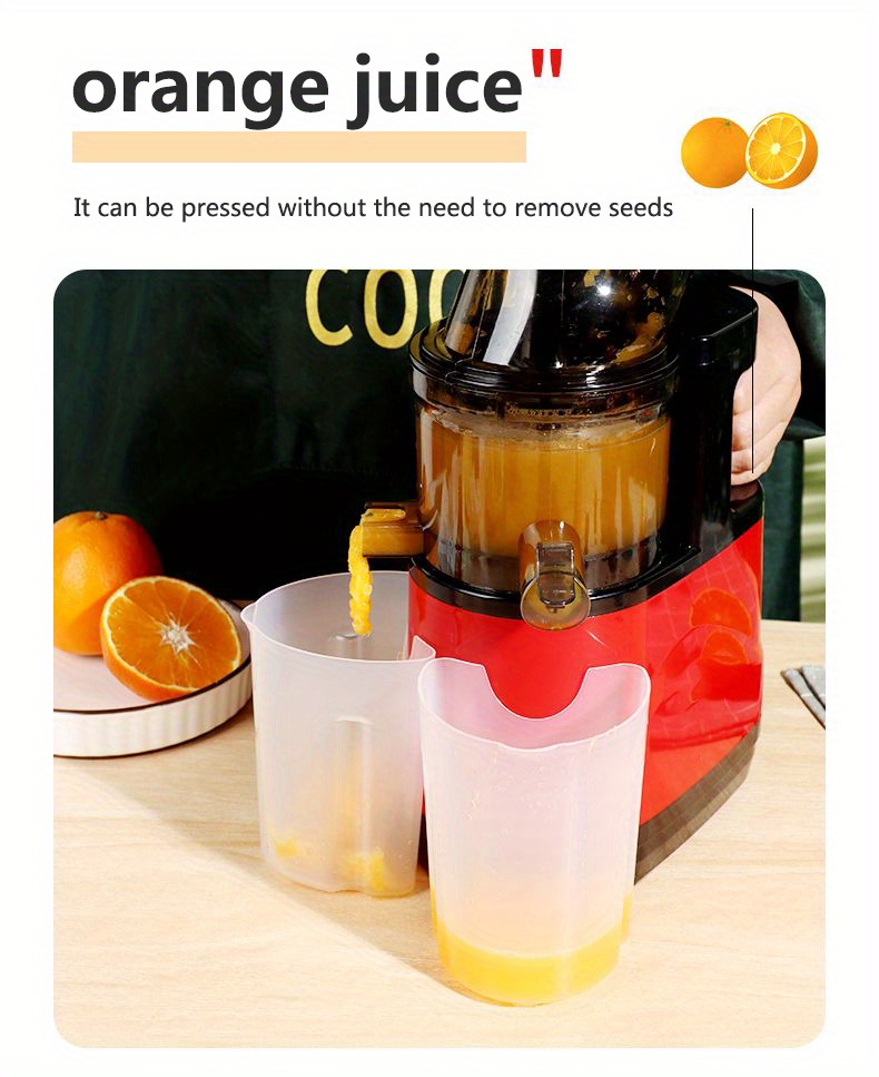 1pc Slow Masticating Juicer Cold Press Juice Extractor Nama Juicer Orange  Juicer Apples Orange Citrus Juicer Machine With Wide Chute Quiet Motor For J