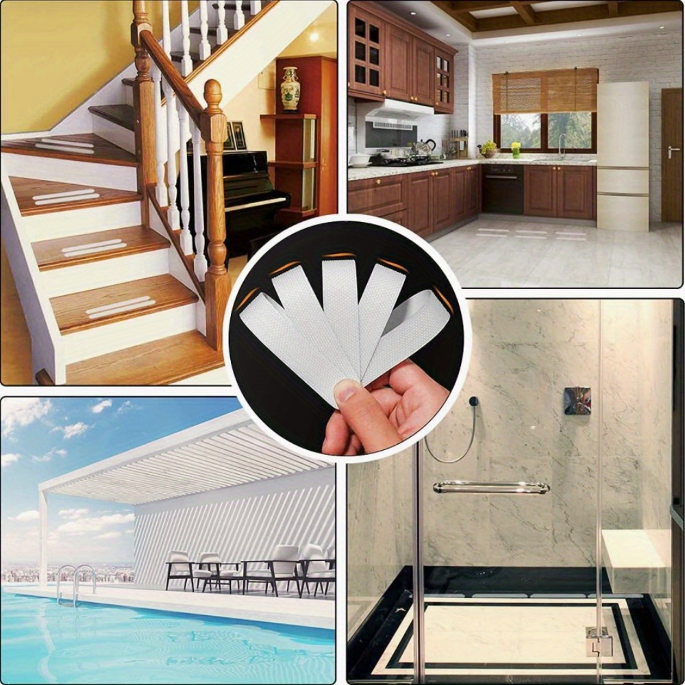   40pcs clear bathroom non slip stickers pvc anti slip shower tread sticker bathroom non slip strip safety bathtub strips   decals bathroom accessories details 9