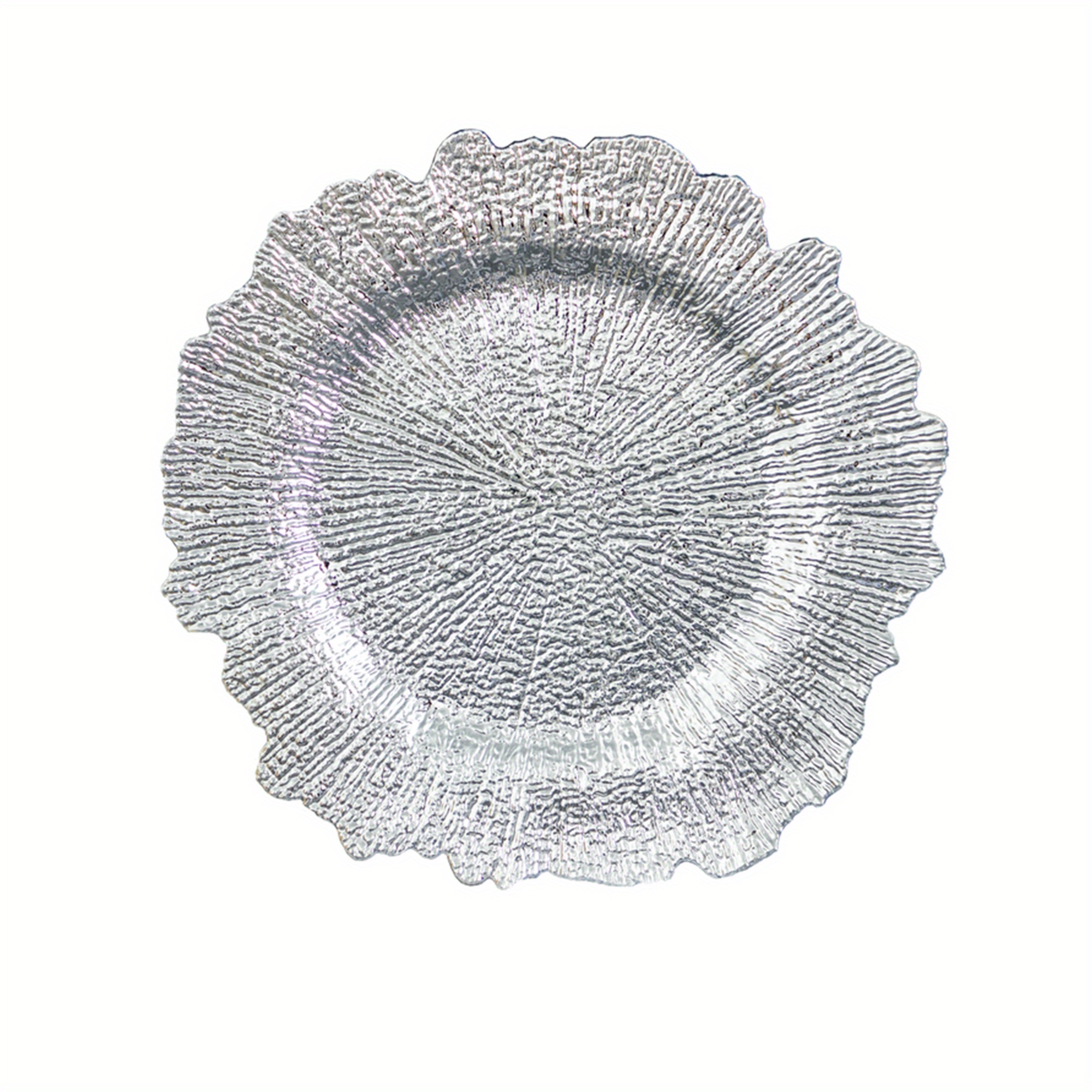 6 Pezzi Sottopiatti in Plastica con Perline, Sottopiatti Rotondi in Plastica  da 13, Piatti Decorati Eleganti, per la Decorazione della Cena di Eventi  di Nozze per Feste (Color : Silver) : 