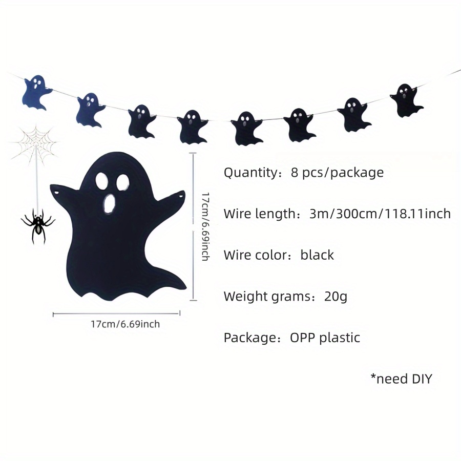 halloween felt pull flag bat pull flag pumpkin skull spider pull flag set evening party decoration supplies diy banner   decoration details 9