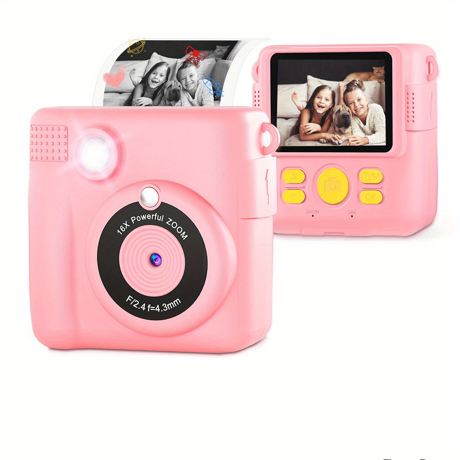 Toy Instant Printing Camera Mini Digital Camera Hd Video - Temu