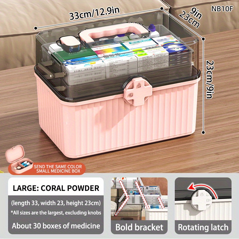 Portable Medicine Storage Box Multi Layer Large Capacity Medical