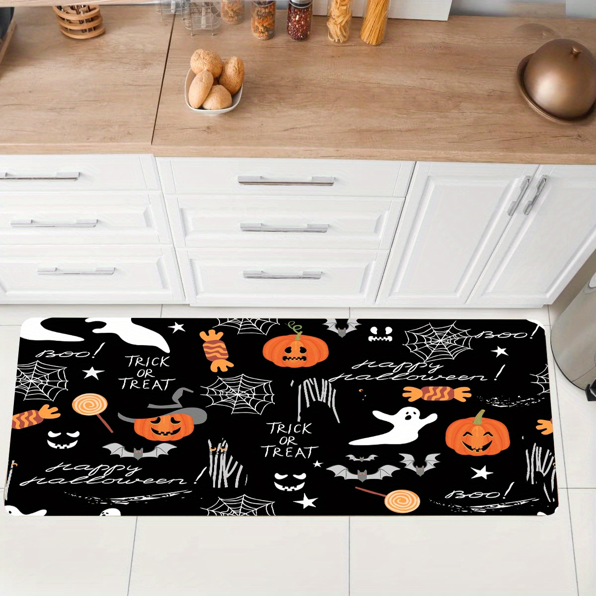 118.11 X 23.62 Anti-slip Kitchen Mat - Absorbent Bath & Laundry Floor Mat -  Washable Household Runner Rug For Hallway, Halloween Room Decor Goth,  Gothic Halloween Day Of The Dead - Temu