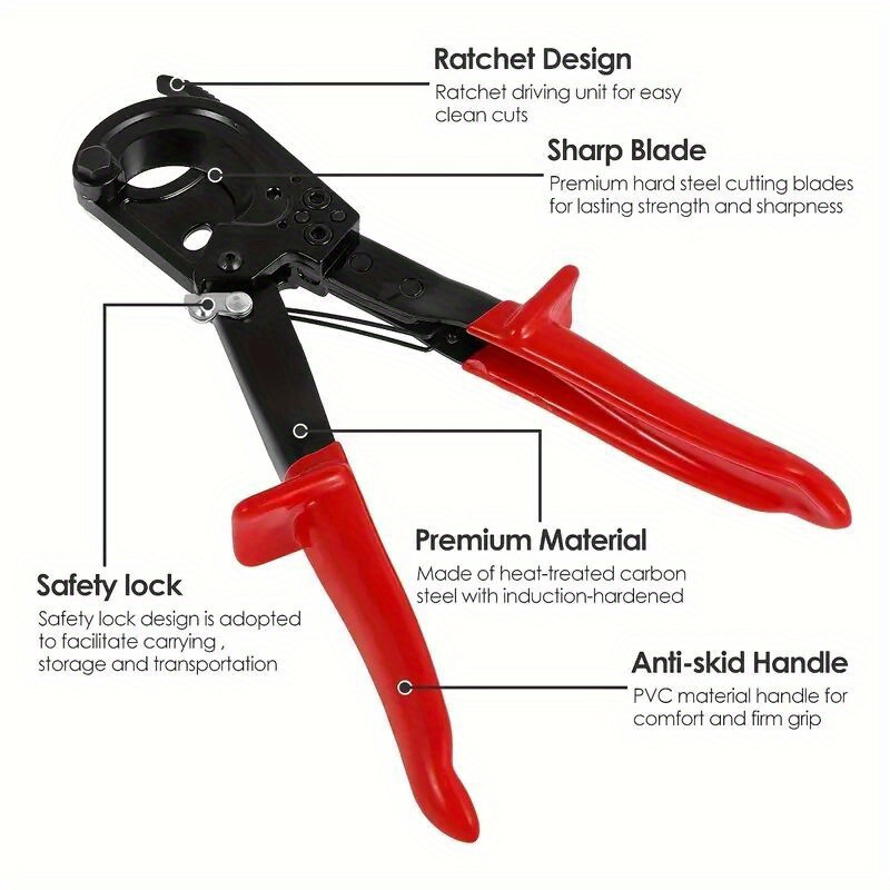 Ratchet Cable Cutter Heavy Duty Wire Cutter For Aluminum - Temu