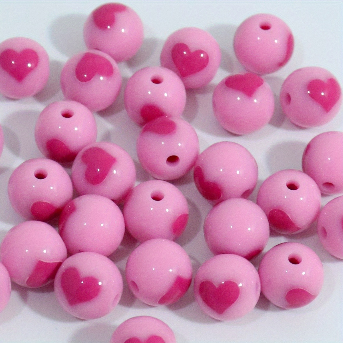 12mm 30pcs Of Colorful Heart-shaped Acrylic Beads For Bracelets, Necklaces, And Phone Chains, Jewelry Additions For