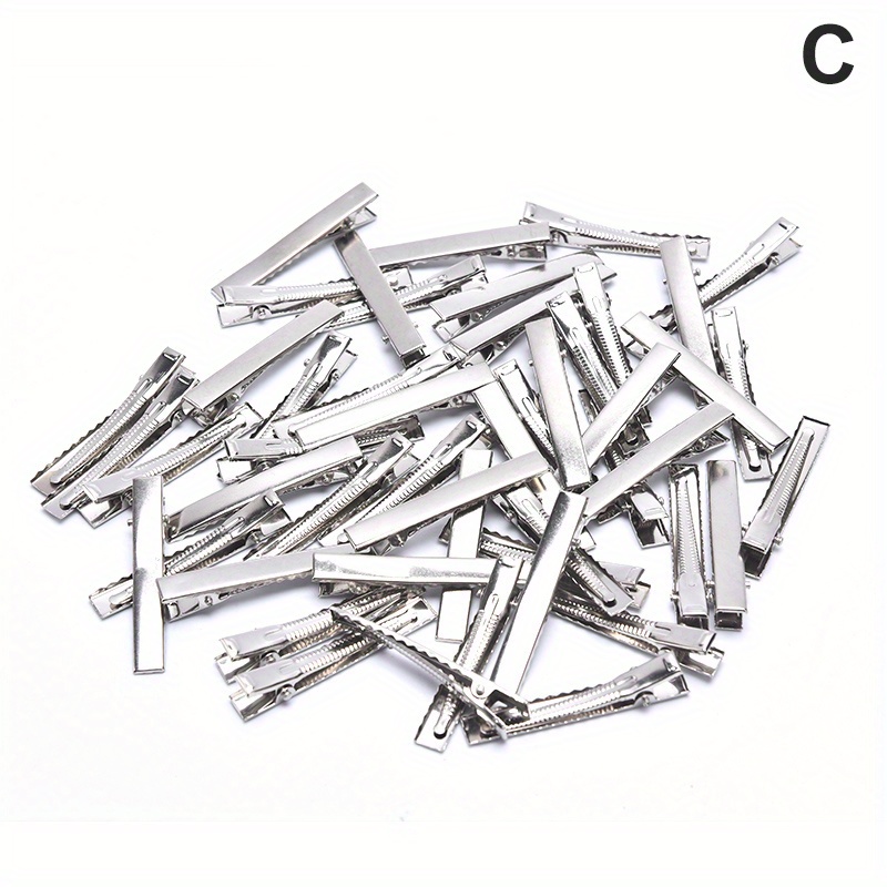 Temu 50 Pcs Alligator Clips Metal Hair Clips, Bobby Pins, Hairpins Flat Hair Bow Clips Making Bulk DIY Supplies for Crafts Accessory, Christmas Gifts