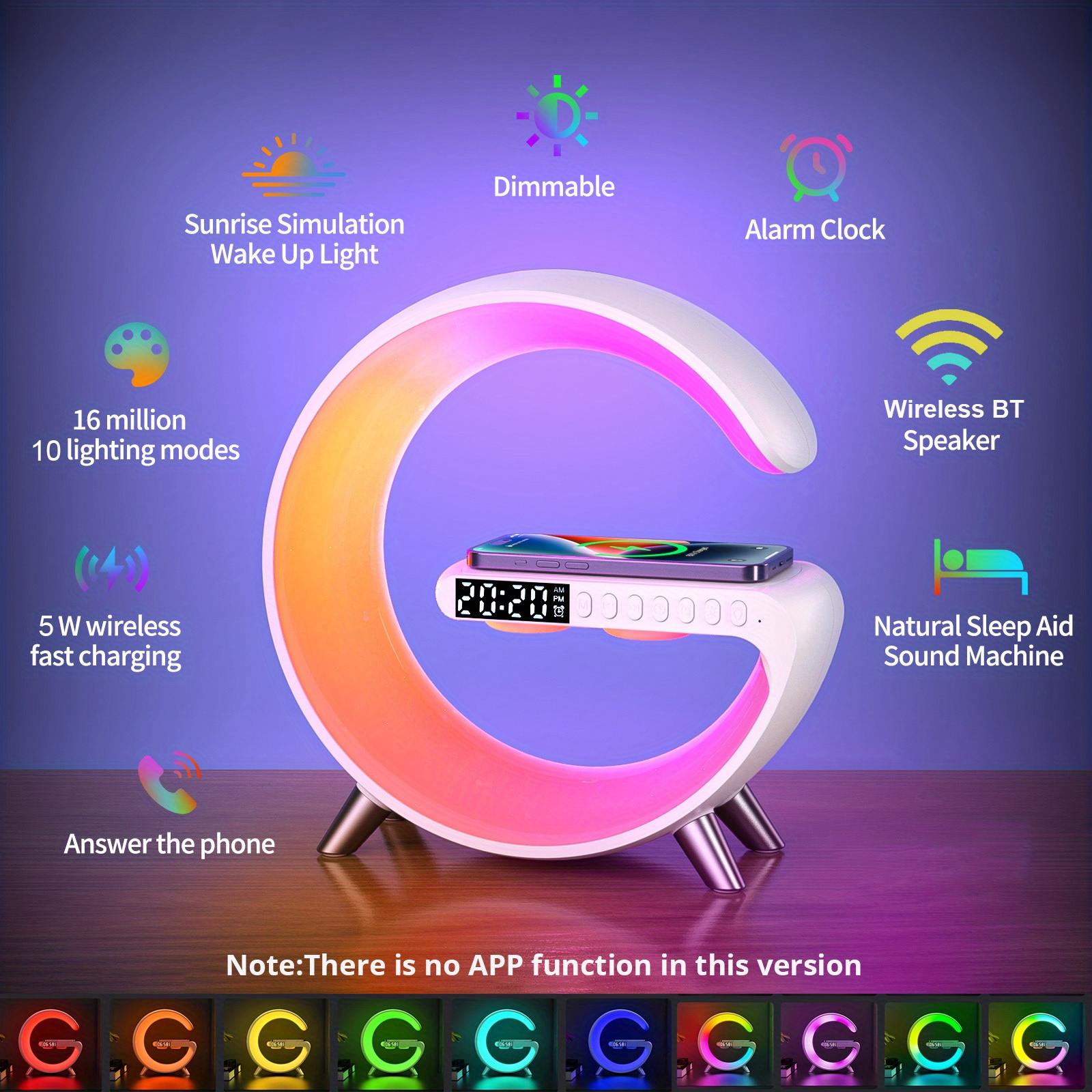 Rhythm Rgb Light Bar Smart Light Sunrise Alarm Clock Wake - Temu
