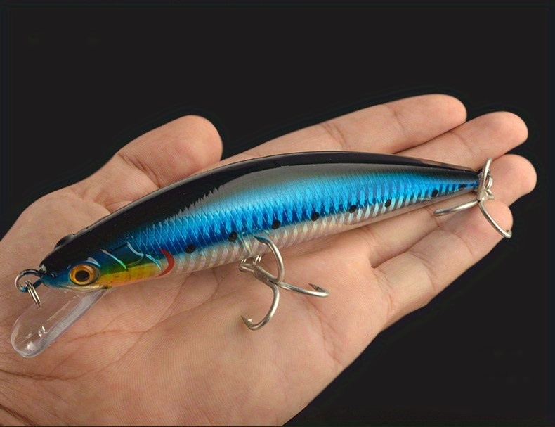 Minnow Bass Trout Bait, Plastic, Stainless Steel Hard Bait Wobbler Fishing  Tackle Long Throw Artificial Sinking Minnow Fishing Lure Bass Trout Fishing