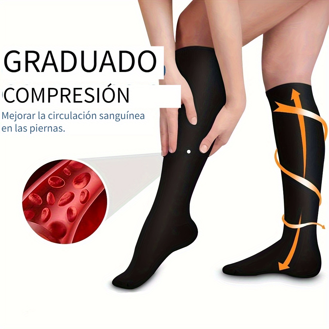Doc Miller Calcetines de compresión para mujeres y hombres – 15-20 mmHg –  Calcetines de compresión graduados para mejorar la circulación, venas