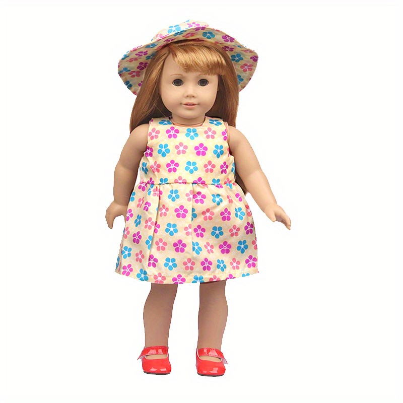 Outfit with Cute Floral Boots for 18 Inch Dolls
