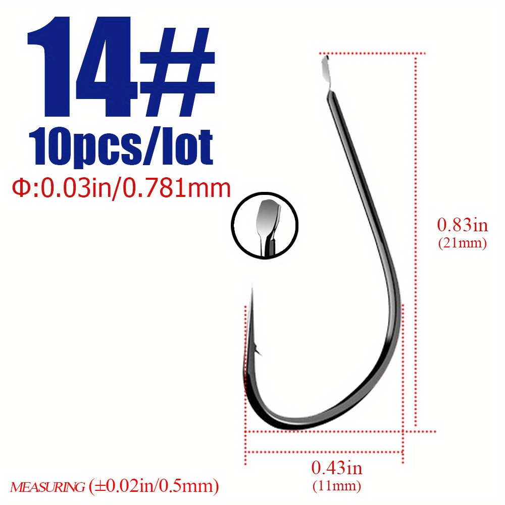 60pcs No. 1-no. 14 Barbed Iron Treble Hooks, Sharp Anchor Fish Hook For  Lure Bait, Fishing Accessories