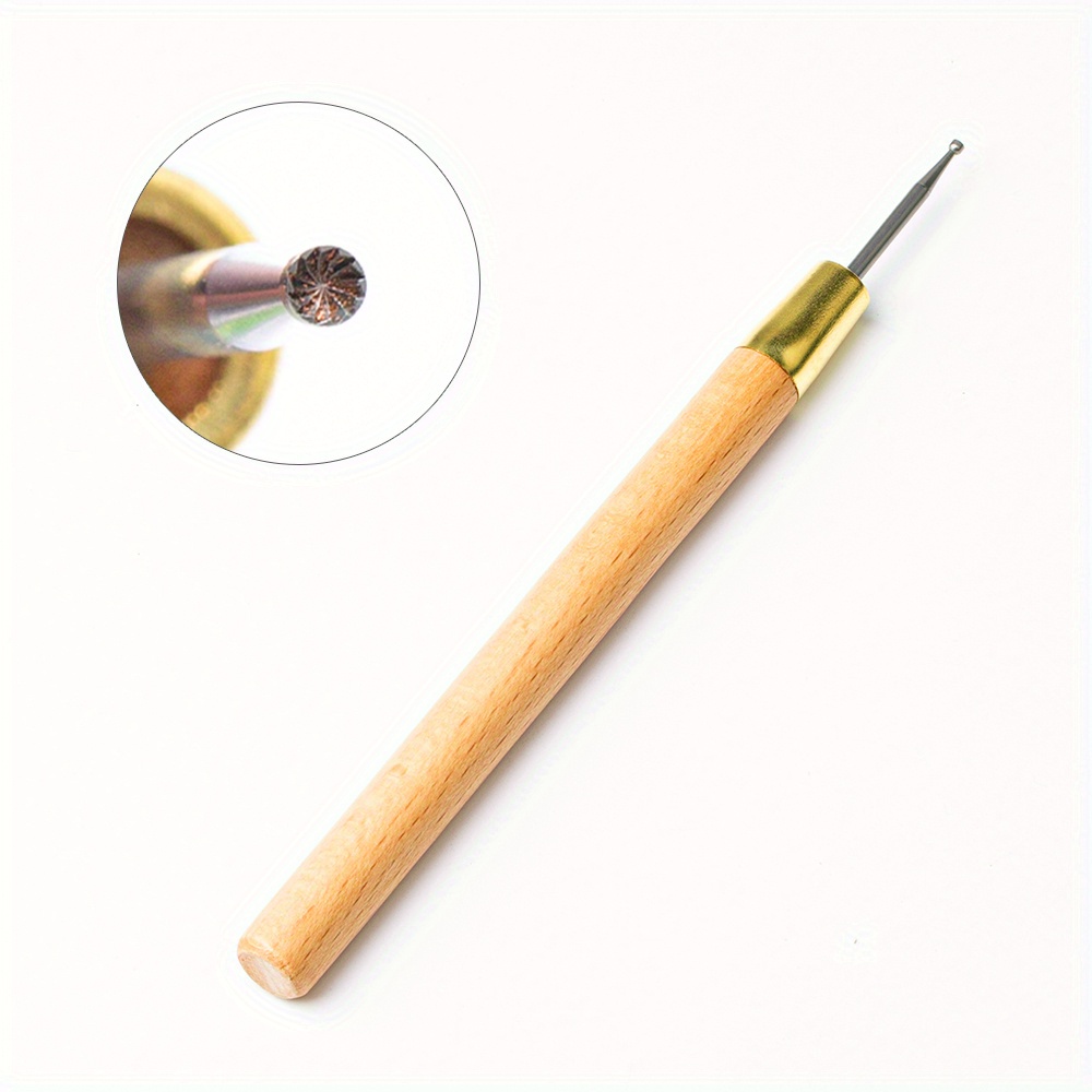Image of 1pc Hobbyworker Wooden Handle Wire Rounder Tool - Manual Jewelry Making & Metalworking Deburring Tool With Ergonomic Grip, For Wire Shaping & Polishing, Natural Wood Design, Metallic Finish