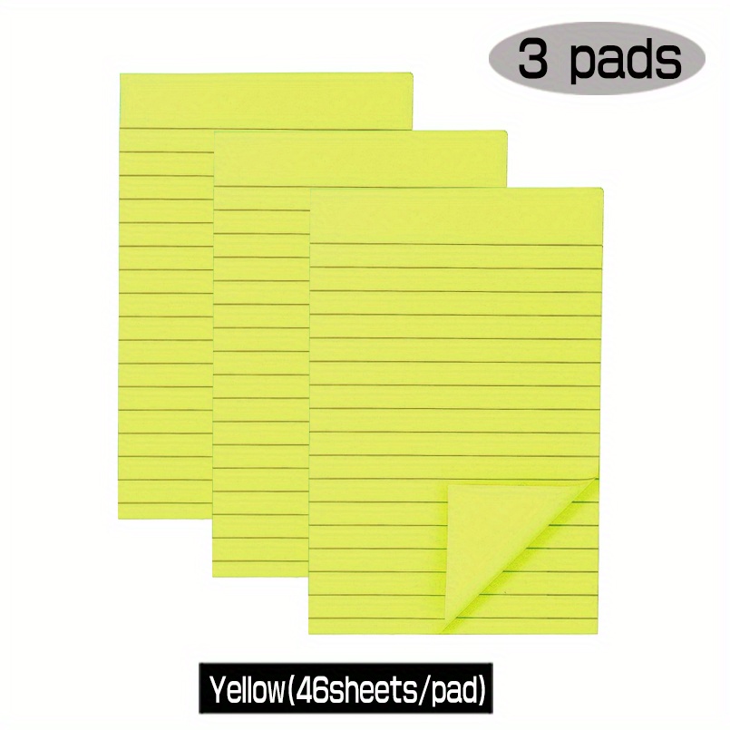 4 Pads Lined Sticky Notes Pastel Ruled Sticky Notes - Temu