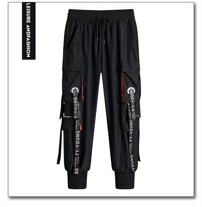 Multi Flap Pockets Cargo Pants Men's Novelty Drawstring Temu