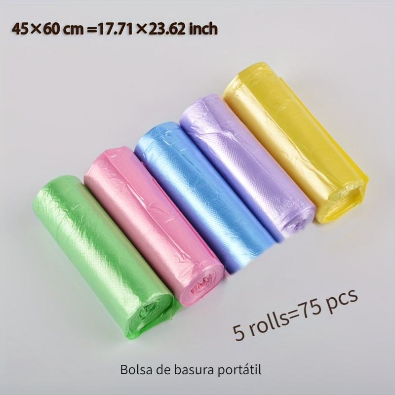 Bolsa Basura Desechable Plástico Colores Hogar 75 Uds./5 - Temu
