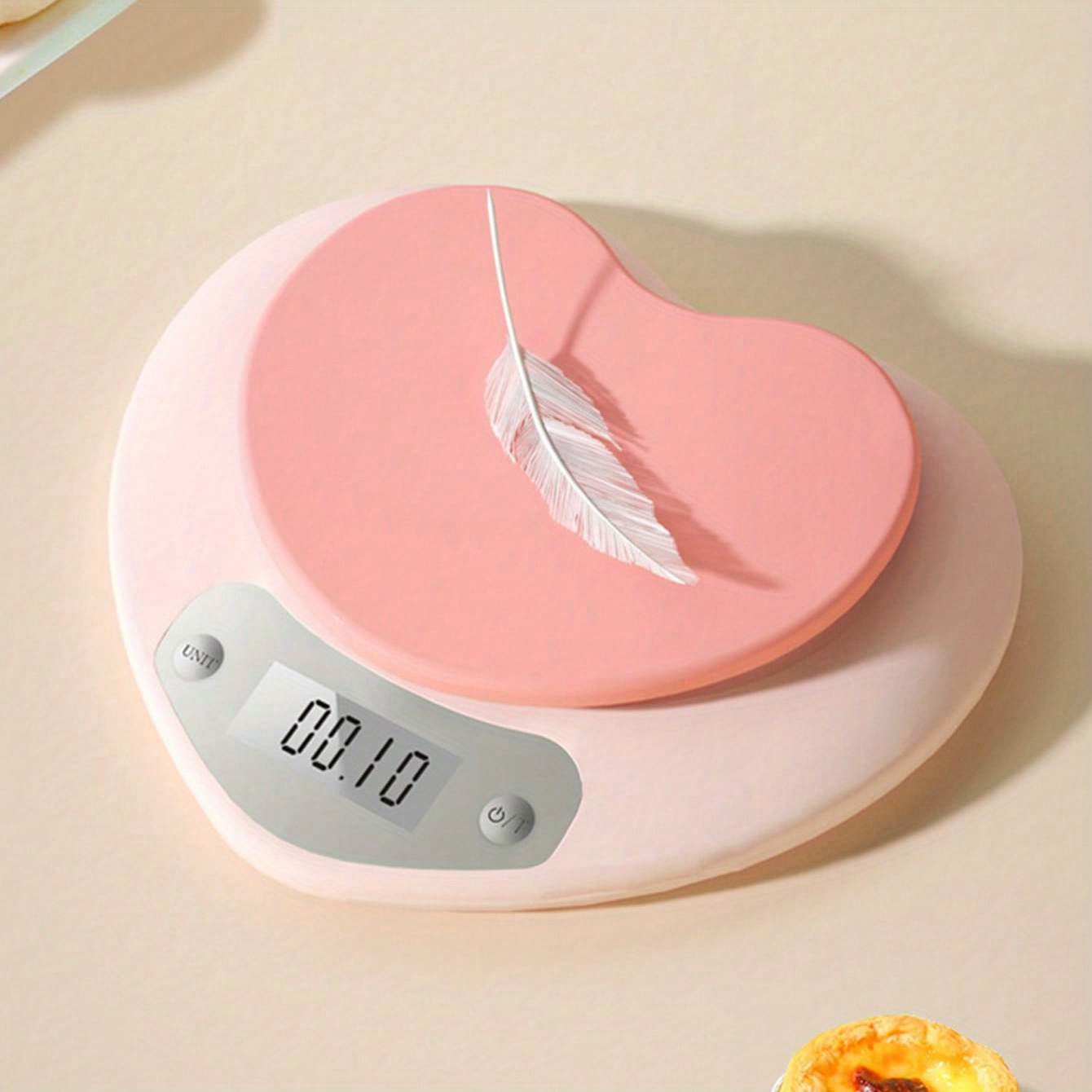 1pc Heart Shaped Kitchen Baking Scale Electronic Food Scale, Pink