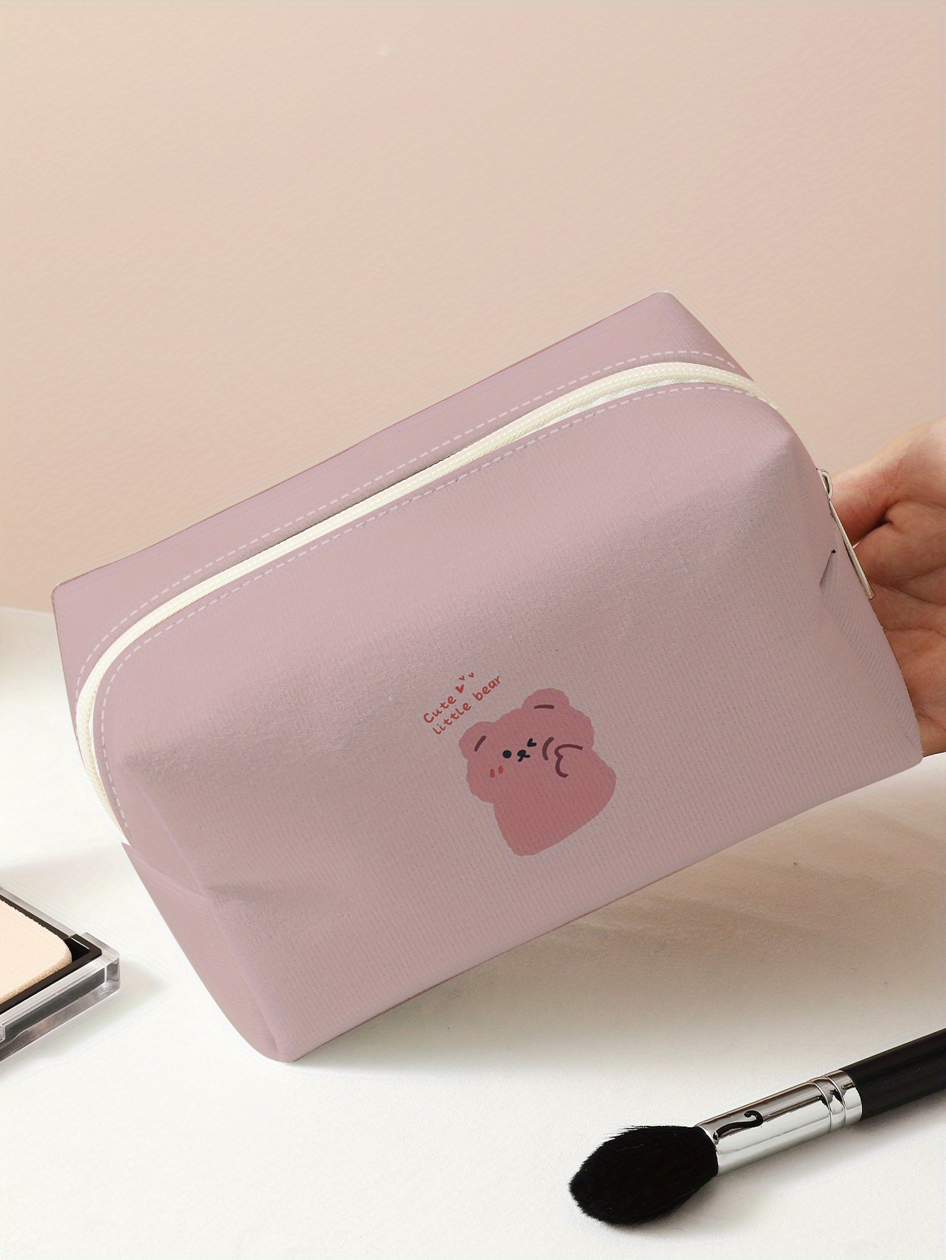 Cute Small Makeup Brush Organizer Portable Travel Toiletry Pouch